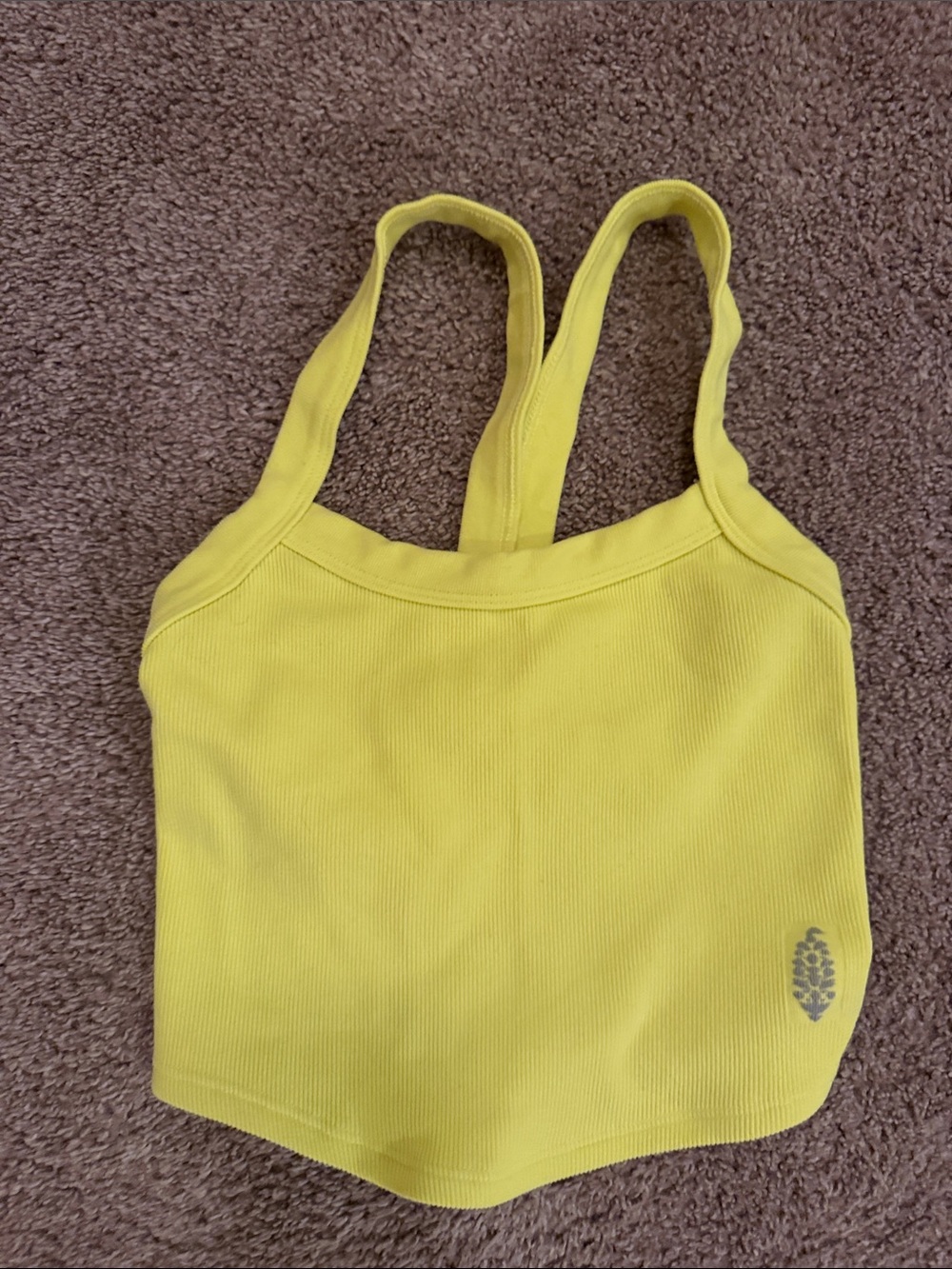 Free People Lemon Ribbed Double-Strap Tank